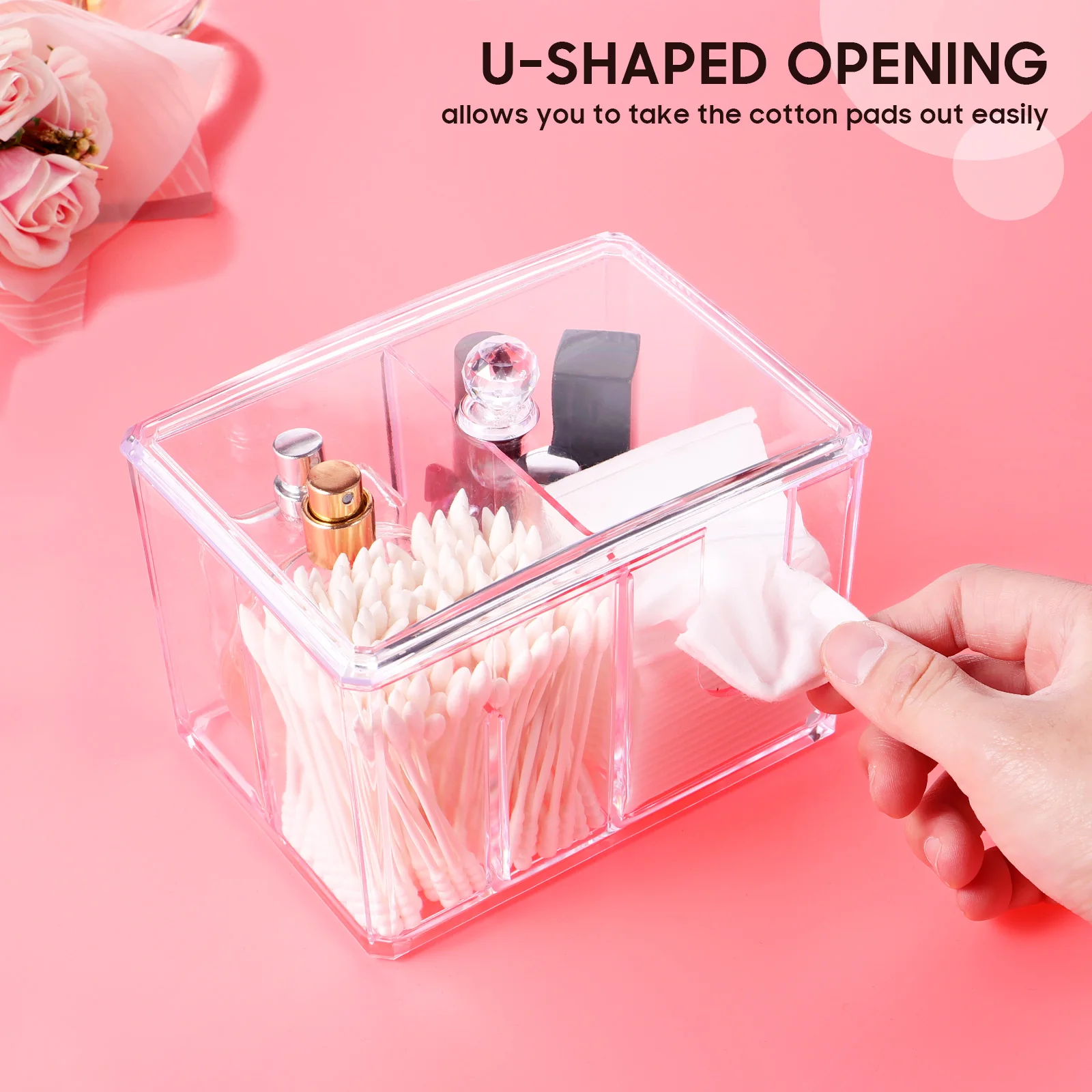 White Cotton Storage Box Clear Lid Swabs Dispenser Pads Organizer Bathroom Bedroom Accessories Holder Premium Material
White Cotton Storage Box Clear Lid Swabs Dispenser Pads Organizer Bathroom Bedroom Accessories Holder Premium Material