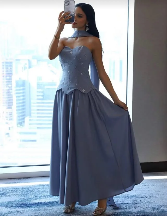 Aenyrst Elegant Party Dresses Formal Occasion Prom Gowns Strapless Beads A-Line Customized فساتين طويلة بأكمام
Aenyrst Elegant Party Dresses Formal Occasion Prom Gowns Strapless Beads A-Line Customized فساتين طويلة بأكمام