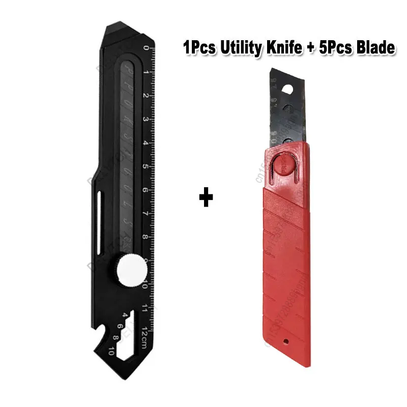 Multifunctional 7in1 Stainless Steel Utility Knife +5Pcs 18mm Blades Set Portable Art Cutting Paper Box Crafts Metal Cutter Tool
Multifunctional 7in1 Stainless Steel Utility Knife +5Pcs 18mm Blades Set Portable Art Cutting Paper Box Crafts Metal Cutter Tool