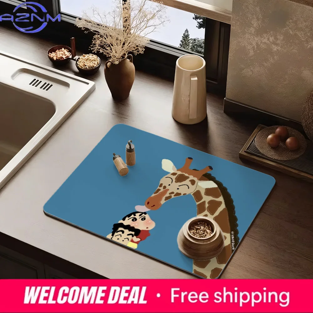 Crayon Shin-chan & Giraffe Print Dish Drying Mat, Non-Slip Rubber Base Washable Kitchen Counter Pad
Crayon Shin-chan & Giraffe Print Dish Drying Mat, Non-Slip Rubber Base Washable Kitchen Counter Pad