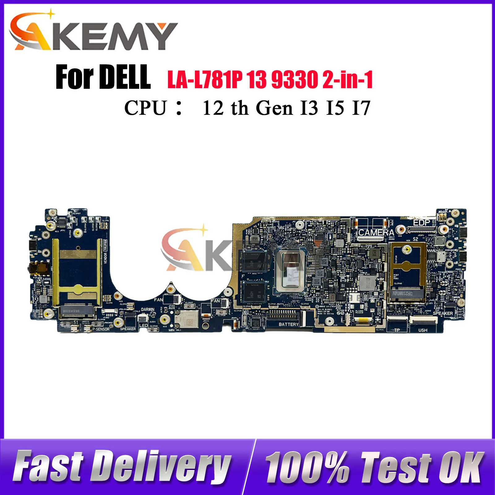 Материнская плата для ноутбука Dell Latitude 9330 2-в-1 с процессором i5 i7 LA-L781P 00Y1WN 0DXMXY HDB32 протестирована нормально 
Материнская плата для ноутбука Dell Latitude 9330 2-в-1 с процессором i5 i7 LA-L781P 00Y1WN 0DXMXY HDB32 протестирована нормально