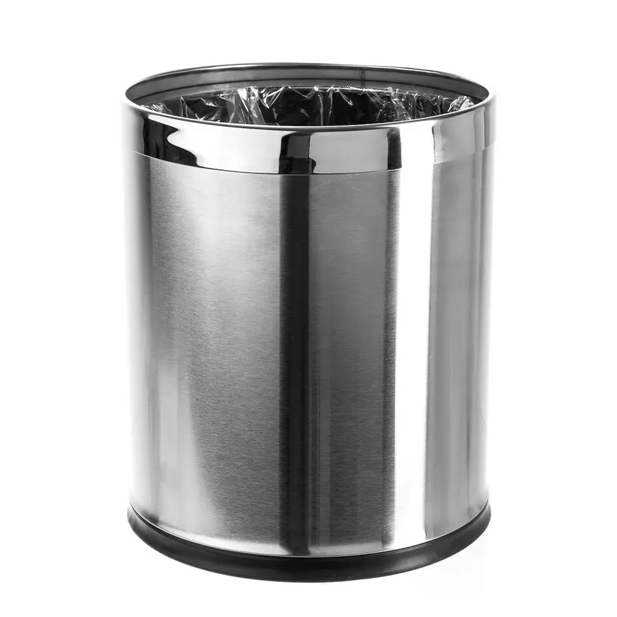 Open Top Stainless Steel Trash Can, Small Office Wastebasket, Modern Home Decor, Round Shape
Open Top Stainless Steel Trash Can, Small Office Wastebasket, Modern Home Decor, Round Shape