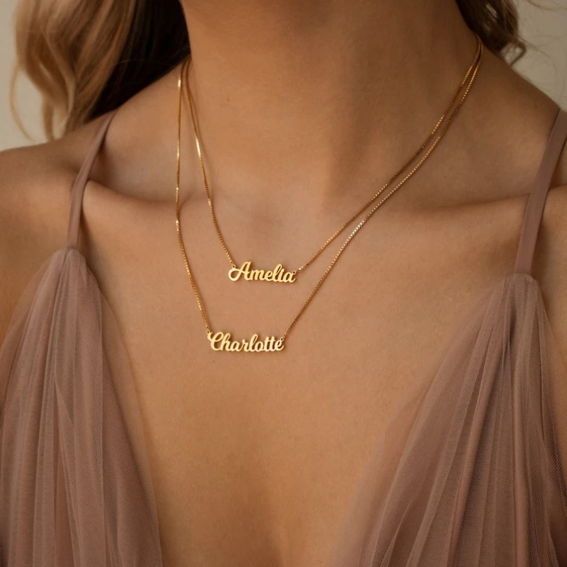 Custom Double Chain Name Necklace with Box Chain Minimalist Layered Necklace for Women Ladies Sexy Elegant Choker Jewelry
Custom Double Chain Name Necklace with Box Chain Minimalist Layered Necklace for Women Ladies Sexy Elegant Choker Jewelry