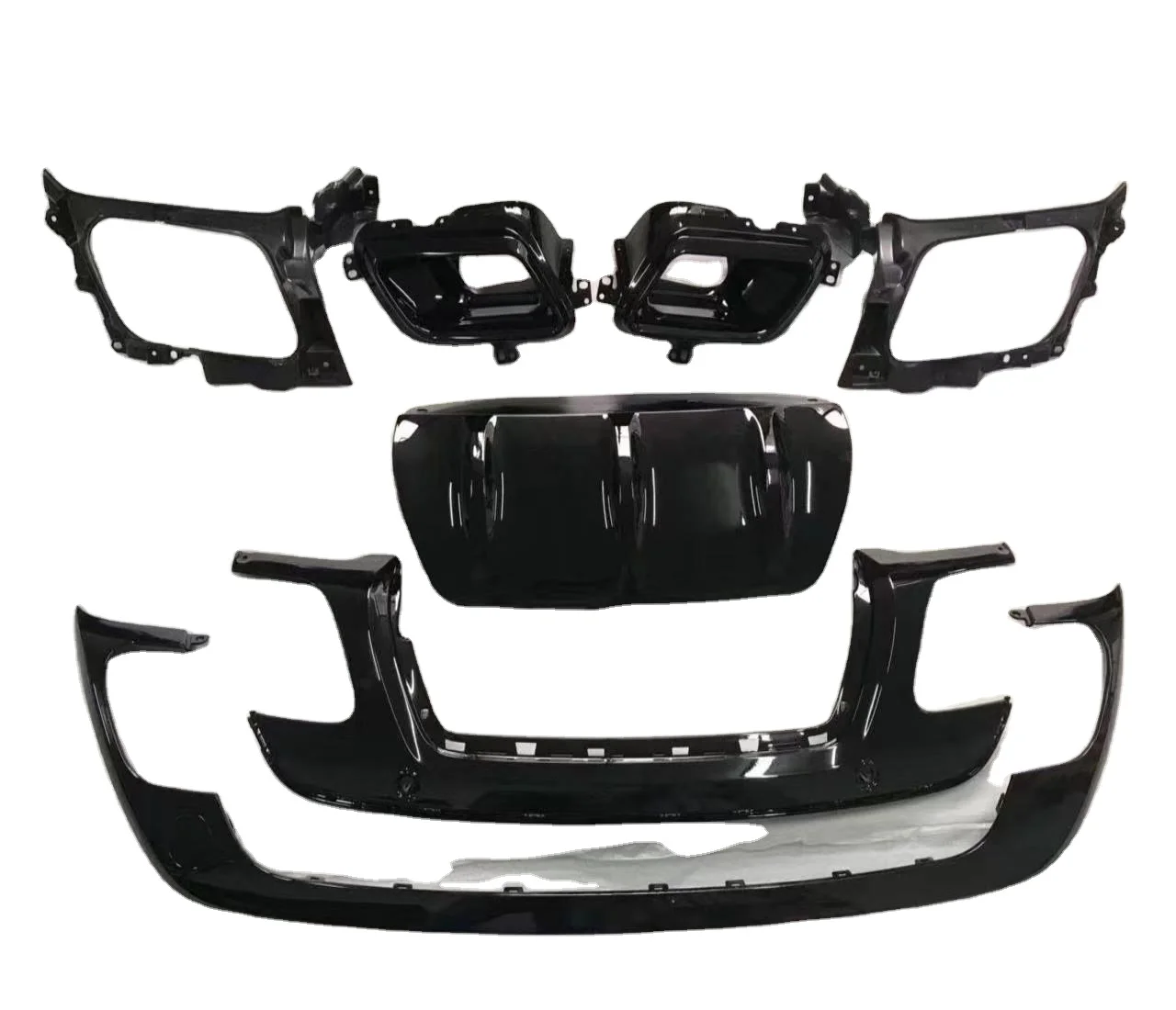 Hot-Selling ForLandRover Range Rover Velar Black Rear Bumper Assembly PP Material BODYKIT 2017+
Hot-Selling ForLandRover Range Rover Velar Black Rear Bumper Assembly PP Material BODYKIT 2017+