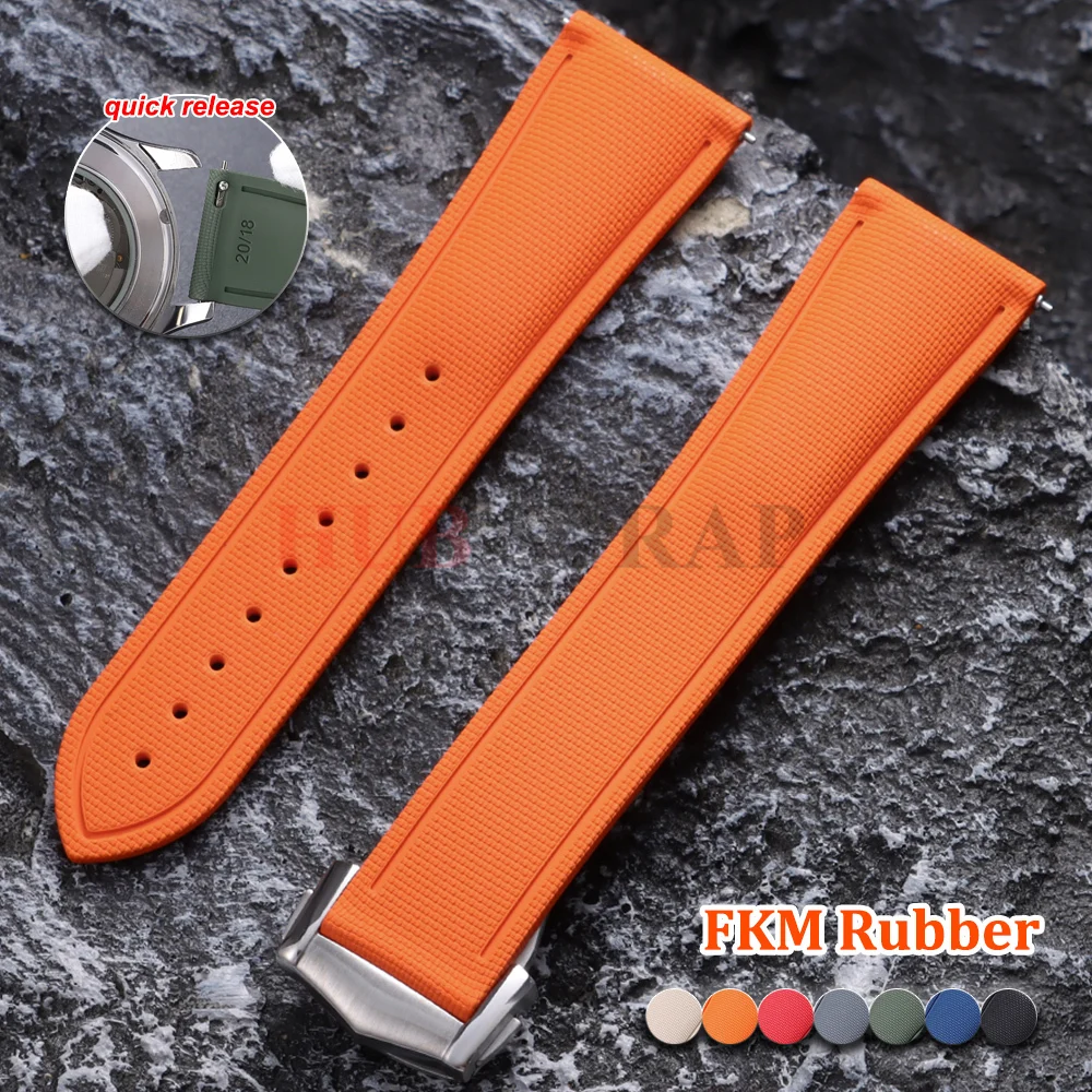 20 21mm 22mm FKM Rubber Watch Strap High Quality Woven Pattern Sports Deployant Business Waterproof Watch Band Watch Accessories
20 21mm 22mm FKM Rubber Watch Strap High Quality Woven Pattern Sports Deployant Business Waterproof Watch Band Watch Accessories