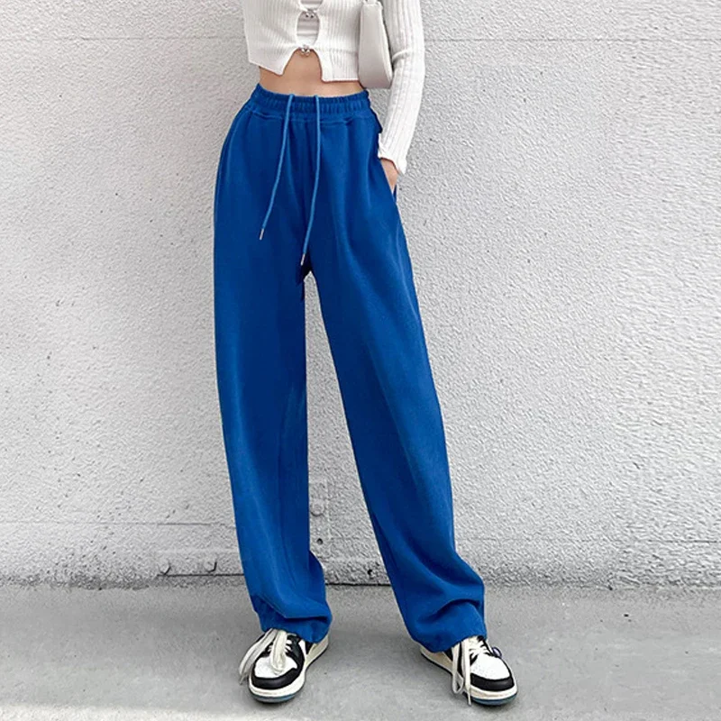 Elastic High Waist Jogger Wide Leg Trousers Casual Baggy Pants Fashion Sweatpants Autumn New Drawstring White Sports Pants 22086
Elastic High Waist Jogger Wide Leg Trousers Casual Baggy Pants Fashion Sweatpants Autumn New Drawstring White Sports Pants 22086