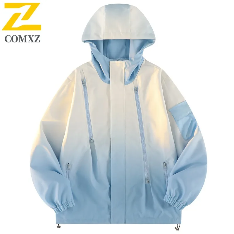 COMXZ 2025 Мужская и женская куртка с капюшоном с градиентом, осенняя уличная модная спортивная повседневная универсальная пара, легкое пальто
COMXZ 2025 Мужская и женская куртка с капюшоном с градиентом, осенняя уличная модная спортивная повседневная универсальная пара, легкое пальто