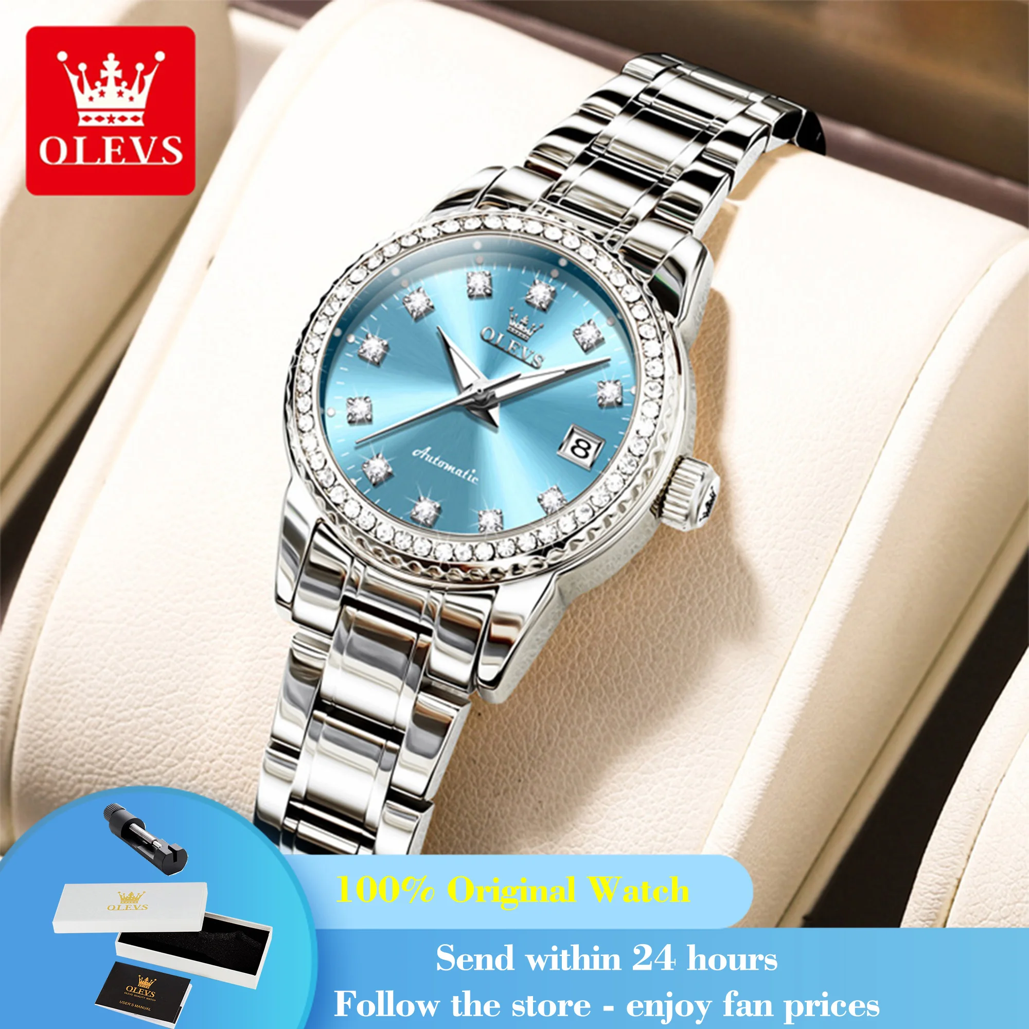 OLEVS 7003 Automatic Watch For Women Fashion Luxury Calendar Mechanical Wristwatch Diamond Scale Waterproof Business Woman Watch
OLEVS 7003 Automatic Watch For Women Fashion Luxury Calendar Mechanical Wristwatch Diamond Scale Waterproof Business Woman Watch