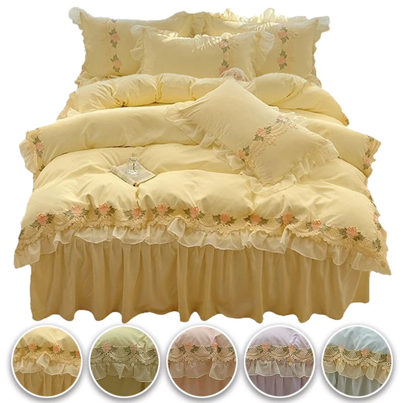 2026 NEW Princess Style Bedding Sets Ruffle Lace Bow Quilt Cover Romantic Bedclothes Woman Girls Bedroom Duvet Cover 4PCS/set
2026 NEW Princess Style Bedding Sets Ruffle Lace Bow Quilt Cover Romantic Bedclothes Woman Girls Bedroom Duvet Cover 4PCS/set