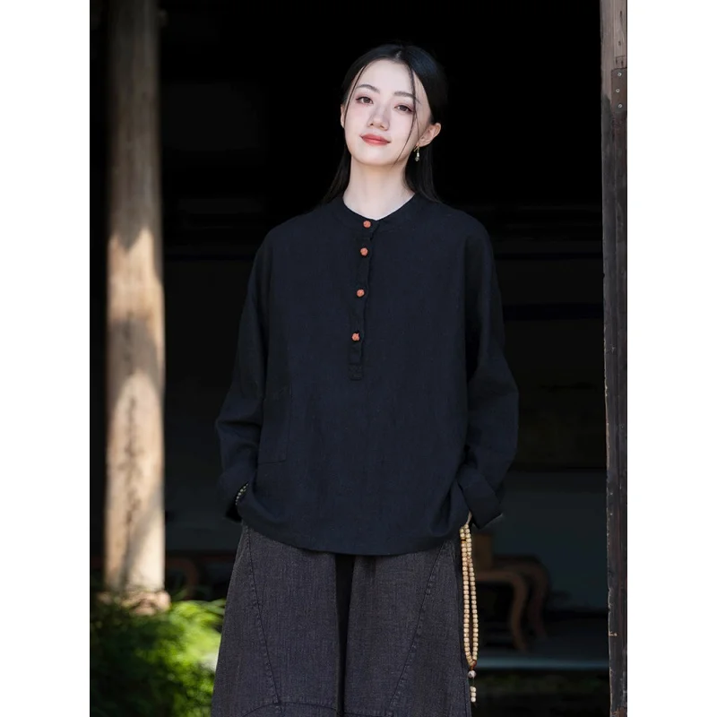 2023 Autumn Woman New Long Sleeves Devise Embroidery Collar T-Shirt Original Vintage Cotton Linen Solid Color T-Shirt
2023 Autumn Woman New Long Sleeves Devise Embroidery Collar T-Shirt Original Vintage Cotton Linen Solid Color T-Shirt