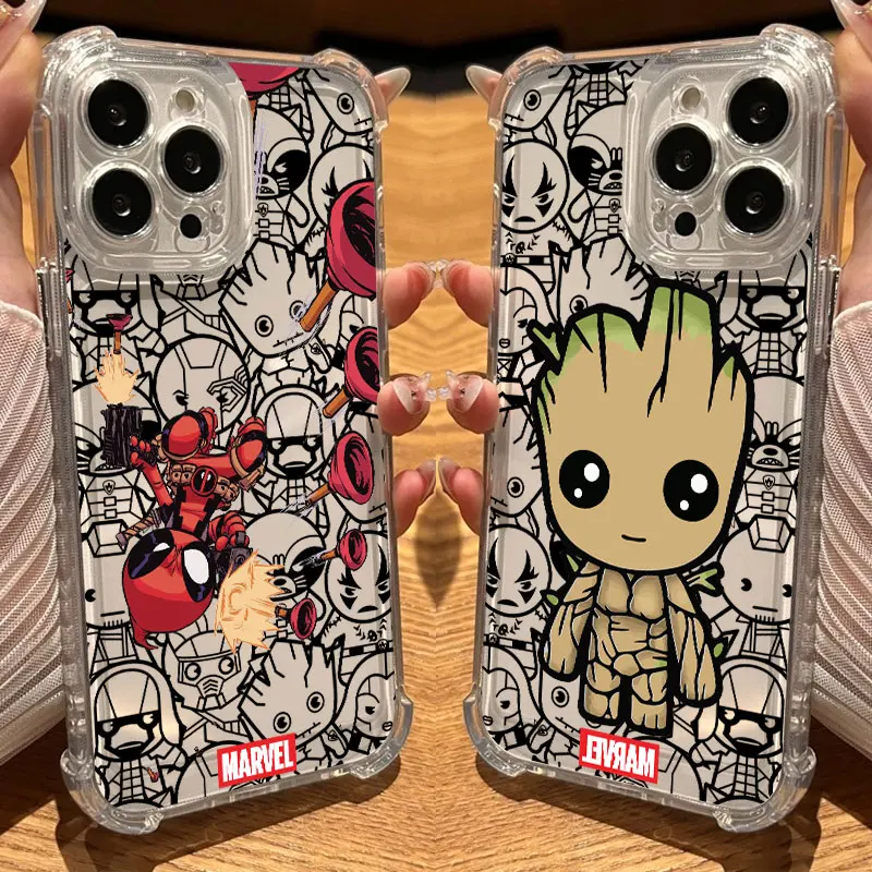 Marvels Deadpool Groot Phone Case Clear For iPhone 17 16 14 15 11 12 13 Pro Max 16E 15 16 Plus 17 Air 17PM Soft Shockproof Cover
Marvels Deadpool Groot Phone Case Clear For iPhone 17 16 14 15 11 12 13 Pro Max 16E 15 16 Plus 17 Air 17PM Soft Shockproof Cover