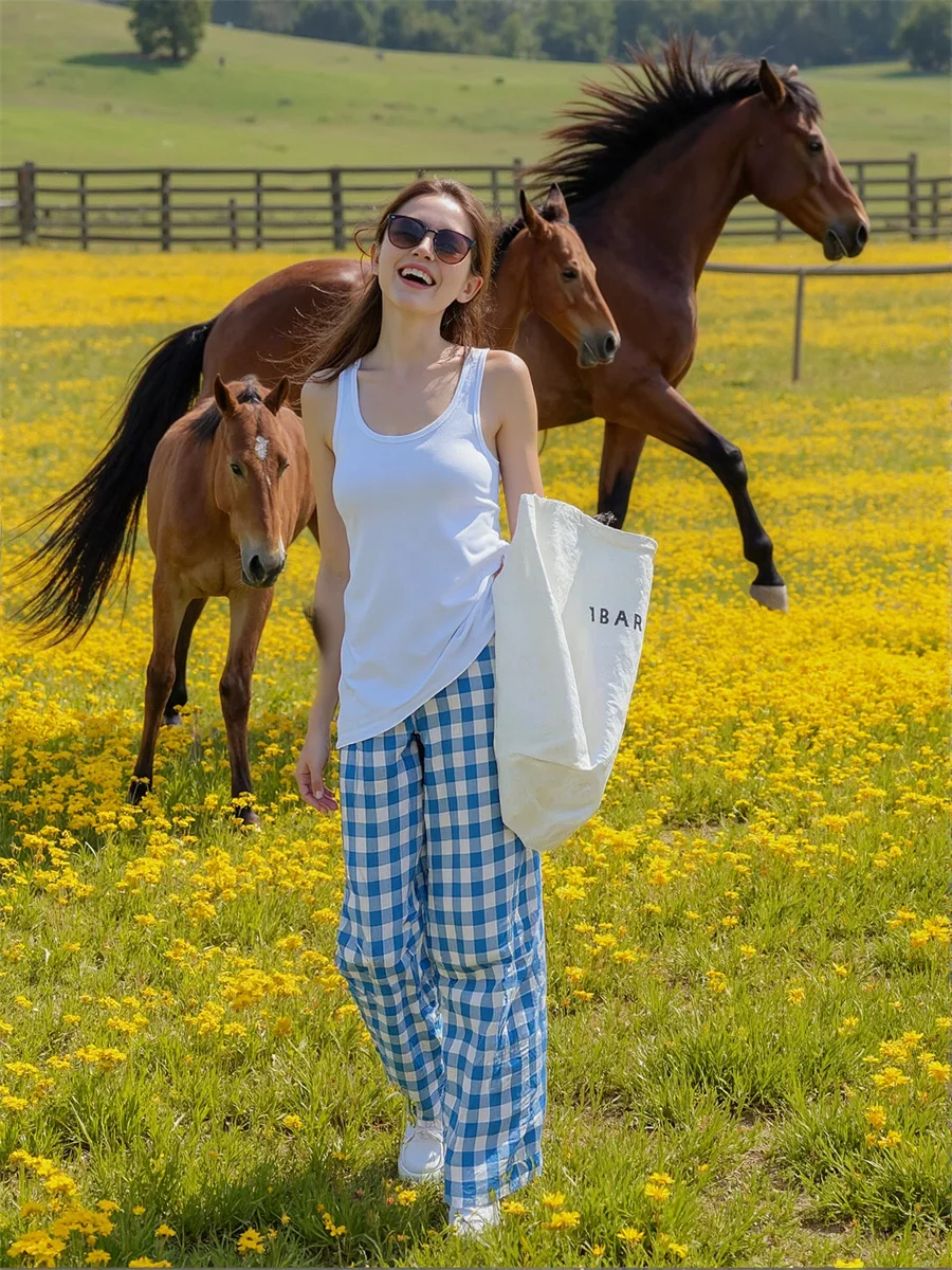 Брюки для женщин, мешковатые, синие, розовые, в клетку, спортивные, спортивные, с полосками по бокам, удобный мягкий материал, повседневная активная одежда
Брюки для женщин, мешковатые, синие, розовые, в клетку, спортивные, спортивные, с полосками по бокам, удобный мягкий материал, повседневная активная одежда