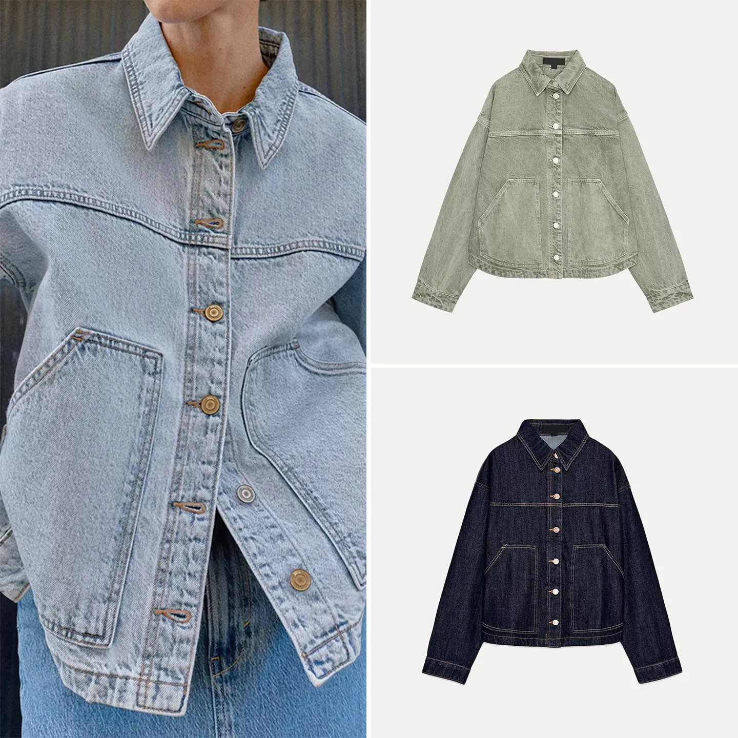 Fashionable Long Sleeve Collared Casual Denim Jacket Women's Spring Summer New Arrival ZADATA Standard Fit European Style Out...
Fashionable Long Sleeve Collared Casual Denim Jacket Women's Spring Summer New Arrival ZADATA Standard Fit European Style Out...