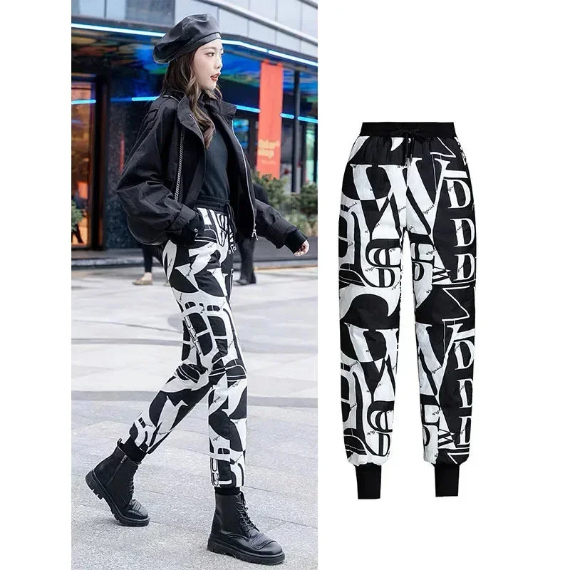 Printing Down Pants Women's Fashion Fried Street Loose Casual Winter Plus Size Warm Elastic Waist Harun Pants Cotton Trousers
Printing Down Pants Women's Fashion Fried Street Loose Casual Winter Plus Size Warm Elastic Waist Harun Pants Cotton Trousers