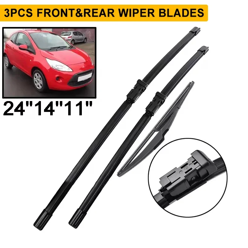 Wiper LHD Front & Rear Wiper Blades For Ford KA MK2 2009 - 2015 Windshield Windscreen Window Rain Brushes 24''+14''+11''
Wiper LHD Front & Rear Wiper Blades For Ford KA MK2 2009 - 2015 Windshield Windscreen Window Rain Brushes 24''+14''+11''