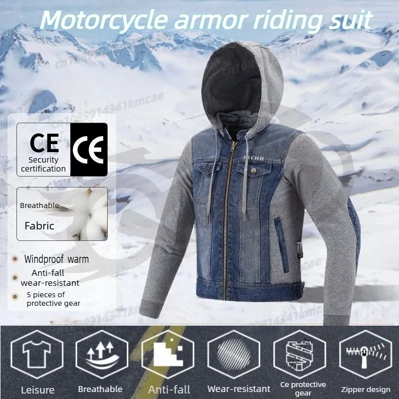 Retro Locomotive Armor Cycling Suit Anti-drop Built-in Protective Gear Casual Denim Motorcycle Jacket Spring and Autumn Couple
Retro Locomotive Armor Cycling Suit Anti-drop Built-in Protective Gear Casual Denim Motorcycle Jacket Spring and Autumn Couple