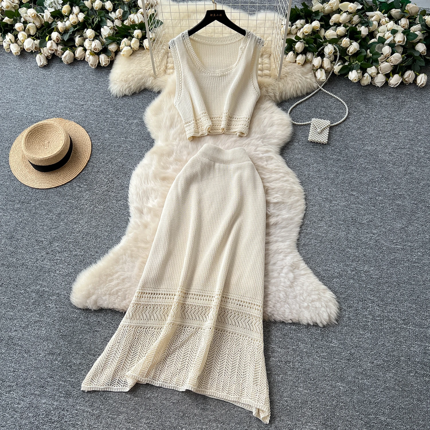 Chic Elastic Knit square neck sweet Bodycon sleeveless Women Elegant Korean Fashion Vestidos Summer Two Piece Set
Chic Elastic Knit square neck sweet Bodycon sleeveless Women Elegant Korean Fashion Vestidos Summer Two Piece Set