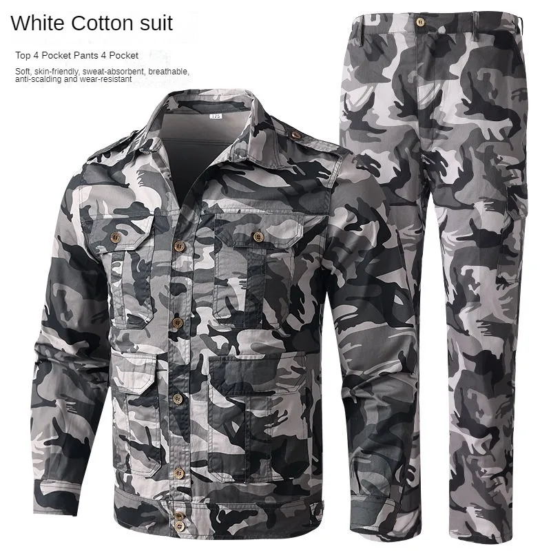 Summer Thin Camouflage Work Suit Set Made Pure Cotton Sweat Absorbing Breathable Camouflage Clothing Construction Machine Repair
Summer Thin Camouflage Work Suit Set Made Pure Cotton Sweat Absorbing Breathable Camouflage Clothing Construction Machine Repair