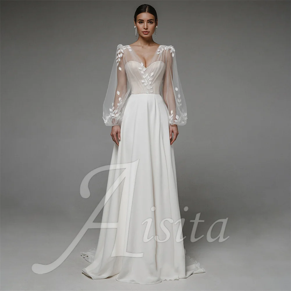 New A Line Wedding Dresses Sweetheart Bride Dresses Long Sleeves Chiffon Lace Wedding Dresses For Woman Dresses Vestidos
New A Line Wedding Dresses Sweetheart Bride Dresses Long Sleeves Chiffon Lace Wedding Dresses For Woman Dresses Vestidos