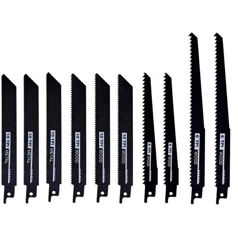 AB46-Multi-Cutting Tool Accessories For Wood Metal Plastic Pipe- 10PCS Reciprocating Saber Saw Blades
AB46-Multi-Cutting Tool Accessories For Wood Metal Plastic Pipe- 10PCS Reciprocating Saber Saw Blades