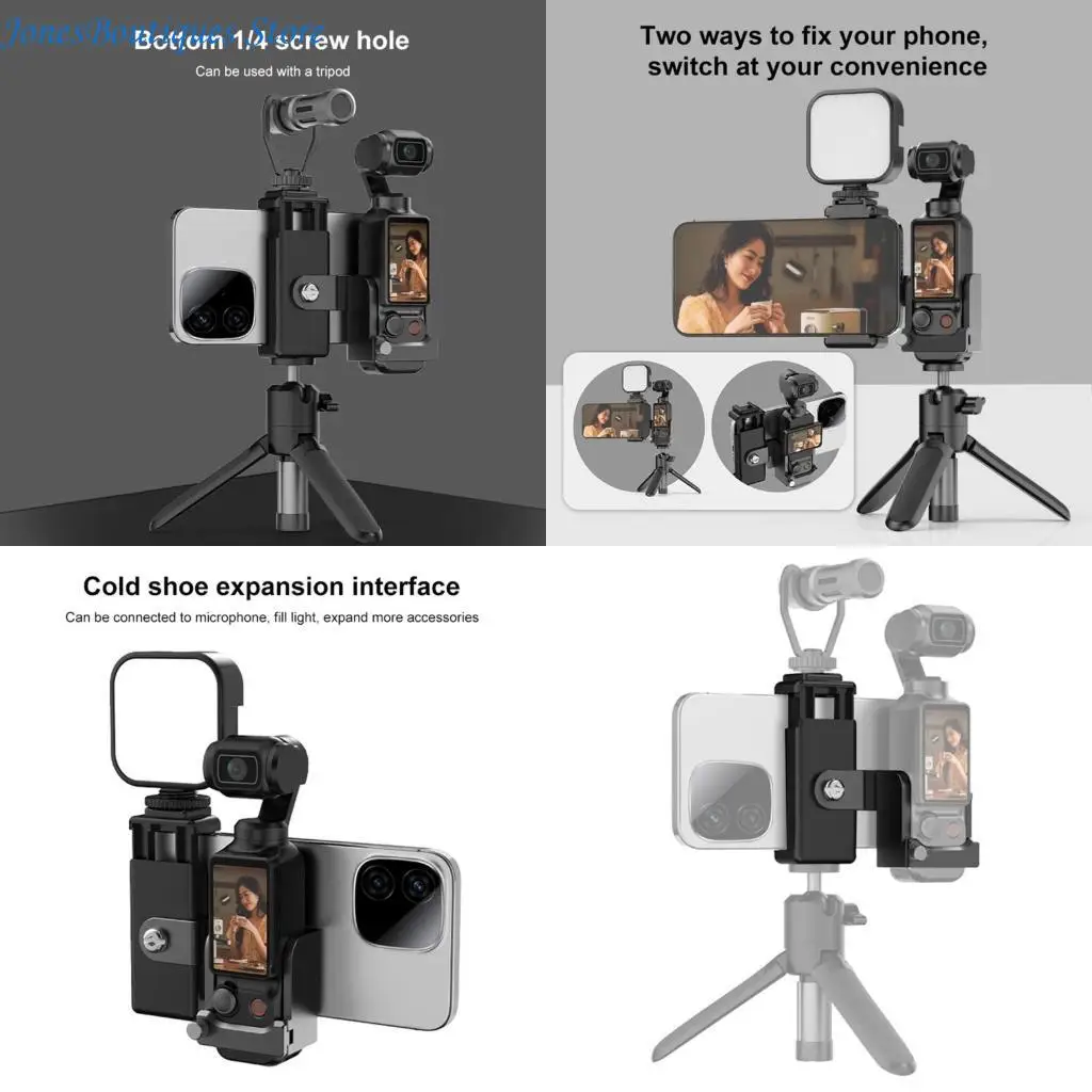 Expandable Frame For Pocket 3, Featuring Cold Shoe And Double Smartphone Fixation Vloggers Essential Accessory W8KE
Expandable Frame For Pocket 3, Featuring Cold Shoe And Double Smartphone Fixation Vloggers Essential Accessory W8KE