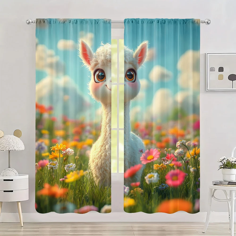 2pc, Spring Window Drapes Cartoon alpaca Machine Washable Polyester,Without Electricity Holiday Decorations for aesthetic room
2pc, Spring Window Drapes Cartoon alpaca Machine Washable Polyester,Without Electricity Holiday Decorations for aesthetic room
