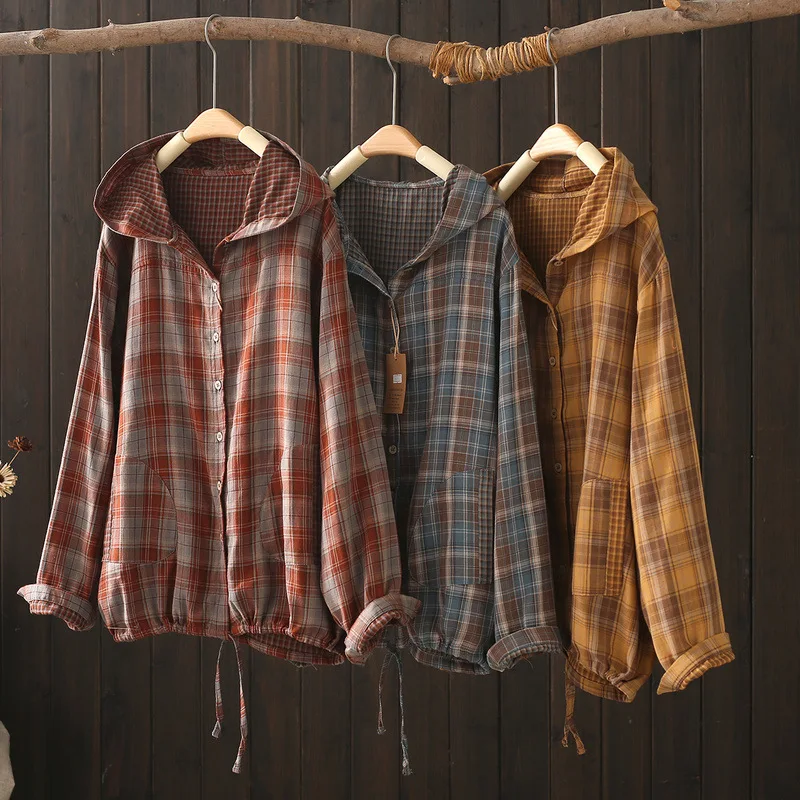 Coat Women Coats Hooded Jackets Vintage Plaid Full Sleeve Y2k Streetwear Work Casual Loose Elegant Splice Jacket 2026 Spring
Coat Women Coats Hooded Jackets Vintage Plaid Full Sleeve Y2k Streetwear Work Casual Loose Elegant Splice Jacket 2026 Spring