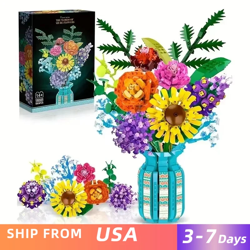 1853PCS Flower Bouquet Building Blocks Plant Sunflower Gypsophila Bricks Model Kid DIY Toys Adult Romantic Holiday Day Gifts
1853PCS Flower Bouquet Building Blocks Plant Sunflower Gypsophila Bricks Model Kid DIY Toys Adult Romantic Holiday Day Gifts