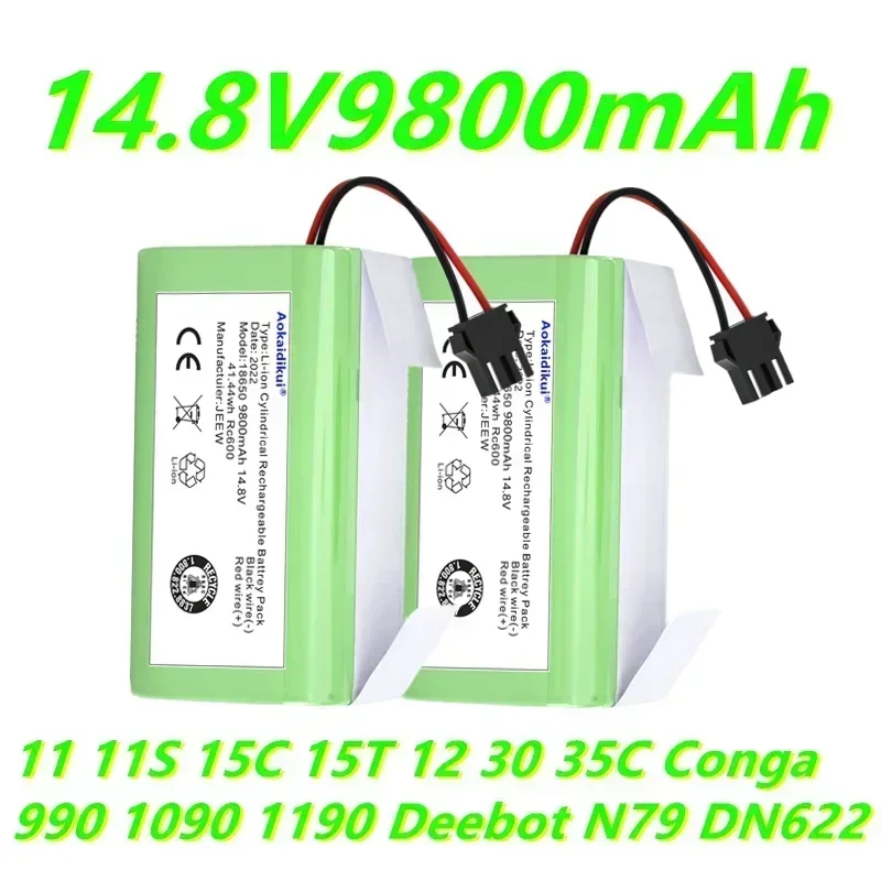 14.8V 9800Ah Li-ion Battery Compatible with Eufy RoboVac 11 11S 15C 15T 12 30 35C Conga 990 1090 1190 Deebot N79 DN622
14.8V 9800Ah Li-ion Battery Compatible with Eufy RoboVac 11 11S 15C 15T 12 30 35C Conga 990 1090 1190 Deebot N79 DN622