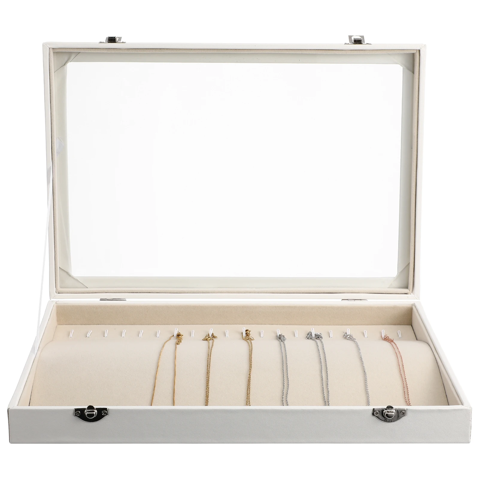 Necklace Storage White Large Capacity Jewelry ganizer Clear Lid ganizer Hook Chain Pendant Display Case for Women
Necklace Storage White Large Capacity Jewelry ganizer Clear Lid ganizer Hook Chain Pendant Display Case for Women