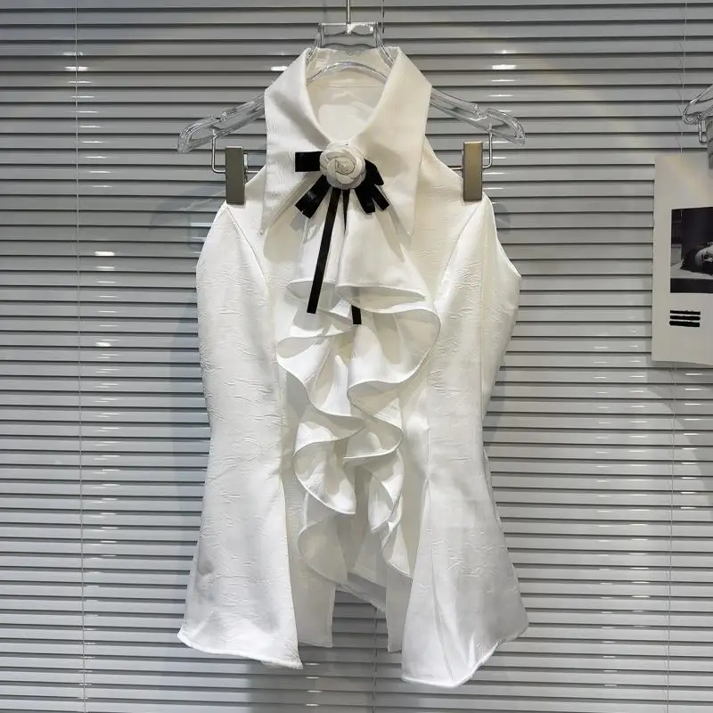 Camellia bow neck off-the-shoulder shirt women's 2025 summer new ruffle edge women tops crop tank korean fashion clothing
Camellia bow neck off-the-shoulder shirt women's 2025 summer new ruffle edge women tops crop tank korean fashion clothing