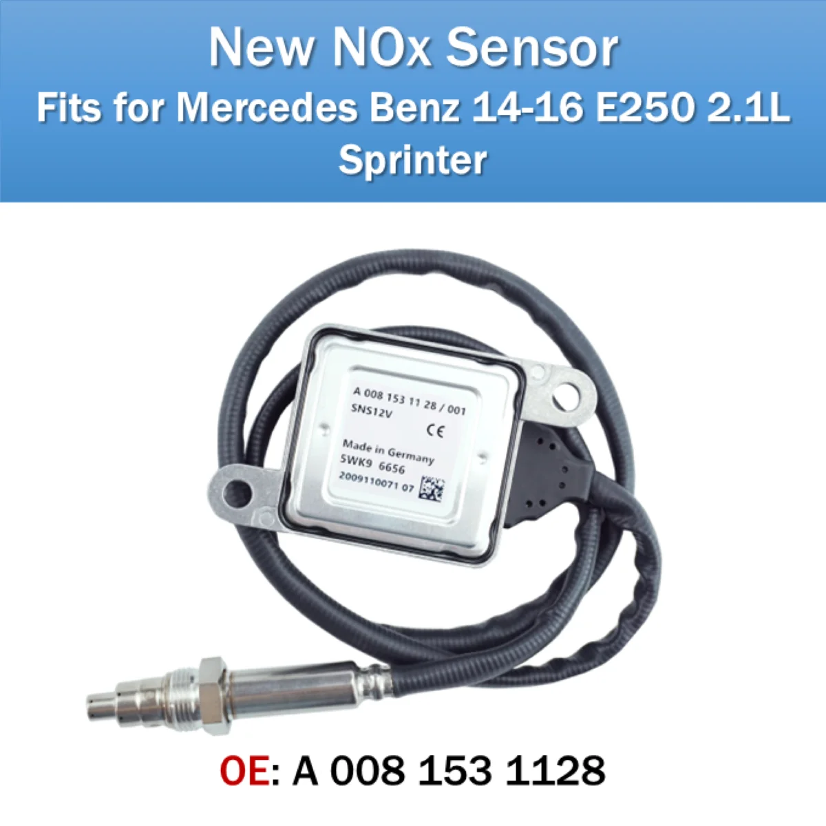 A0081531128 5WK96656 Original New Nitrogen Oxide Sensor Nox Sensor for Mercedes-Benz 14-16 E250 2.1L Sprinter
A0081531128 5WK96656 Original New Nitrogen Oxide Sensor Nox Sensor for Mercedes-Benz 14-16 E250 2.1L Sprinter