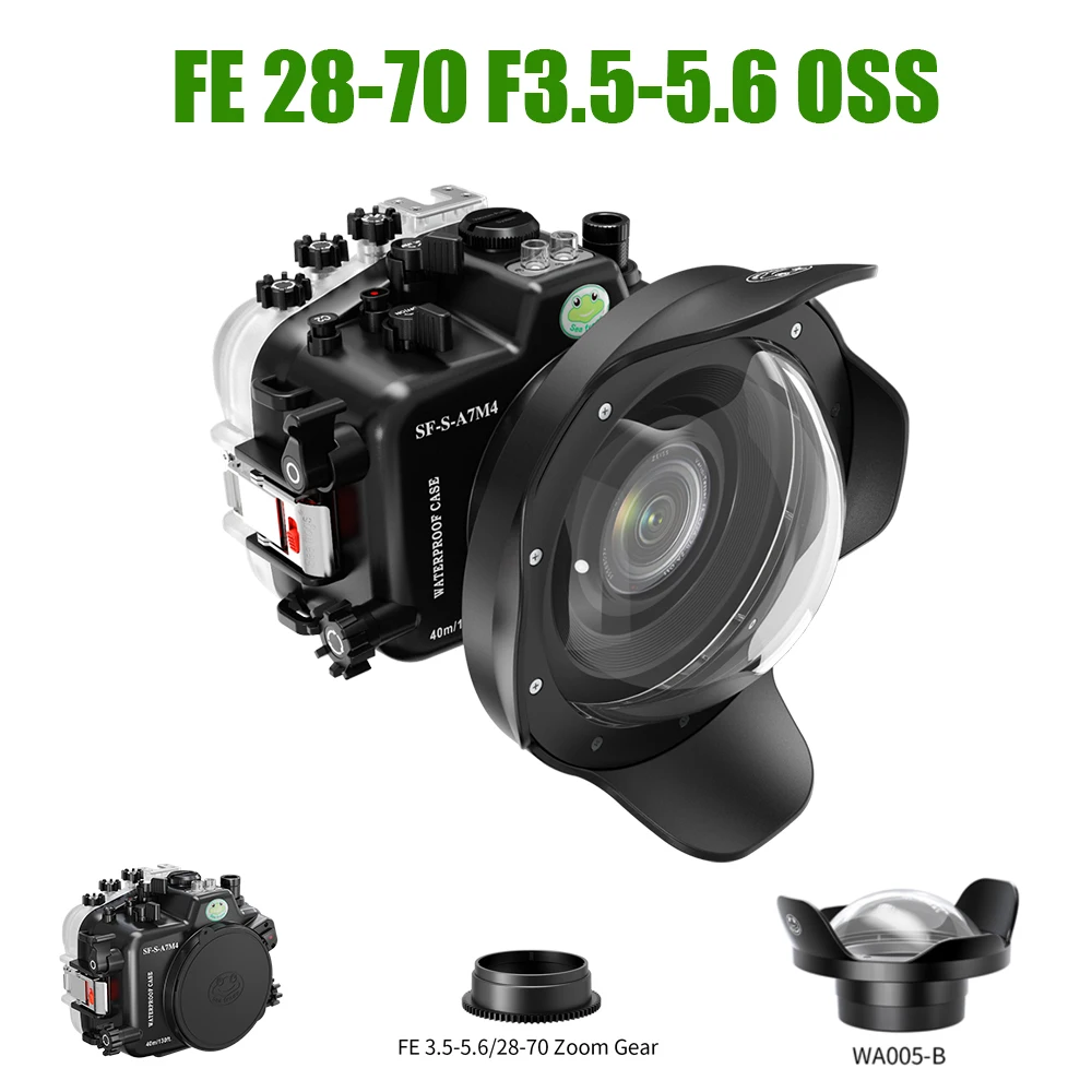 Seafrogs 40m waterproof case+focusing ring+plastic 6-inch wide-angle lens 3-piece diving photography set For Sony A7 M4 20-70mm
Seafrogs 40m waterproof case+focusing ring+plastic 6-inch wide-angle lens 3-piece diving photography set For Sony A7 M4 20-70mm