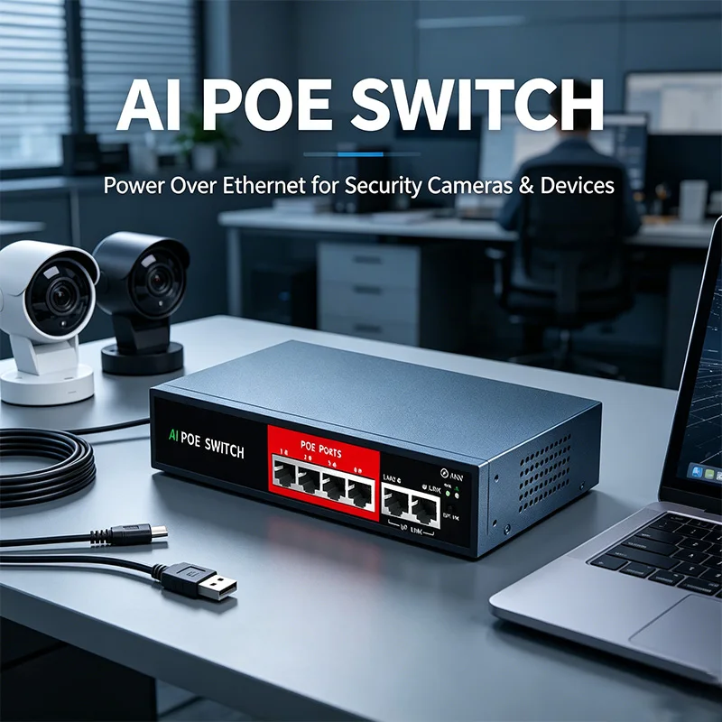  90W AI PoE Switch 6X100M POE Port 2X100M Uplinked 4KV Lightning Protection Short Circuit Protection Extended Mode Plug Play PO
90W AI PoE Switch 6X100M POE Port 2X100M Uplinked 4KV Lightning Protection Short Circuit Protection Extended Mode Plug Play PO