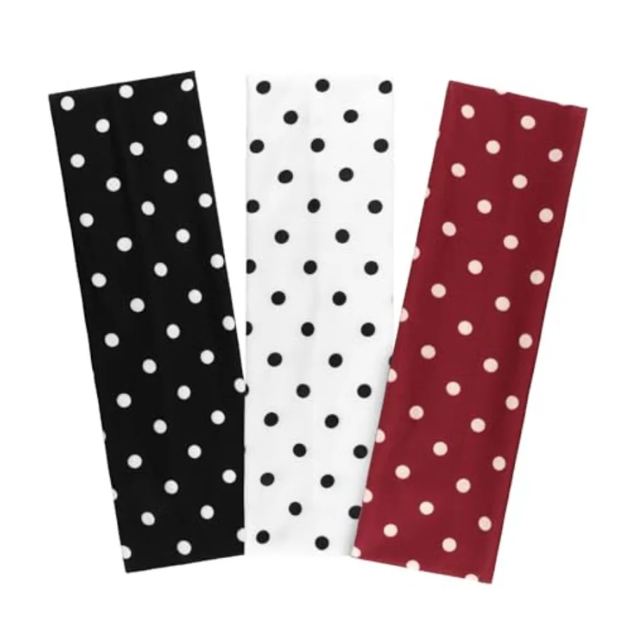 Polka Dot Headbands for Women 3 PCS Stretchy Wide Headbands Non-Slip Soft Fabric Hairband Hair Accessories for Gym Yoga Makeup
Polka Dot Headbands for Women 3 PCS Stretchy Wide Headbands Non-Slip Soft Fabric Hairband Hair Accessories for Gym Yoga Makeup