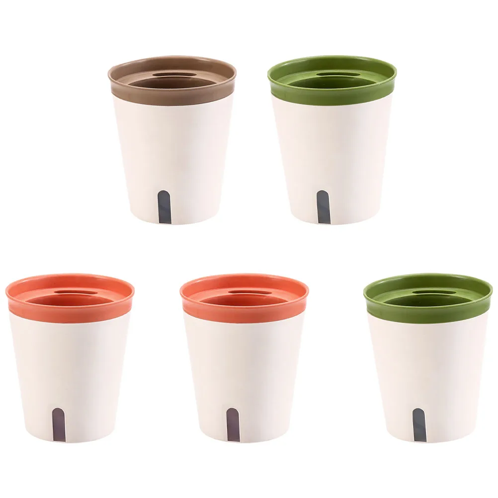 5pcs Automatic Water Absorption Basin Flower Pot Small Plants Storage Resin Self Watering Planter Vase Garden Plant Pots
5pcs Automatic Water Absorption Basin Flower Pot Small Plants Storage Resin Self Watering Planter Vase Garden Plant Pots