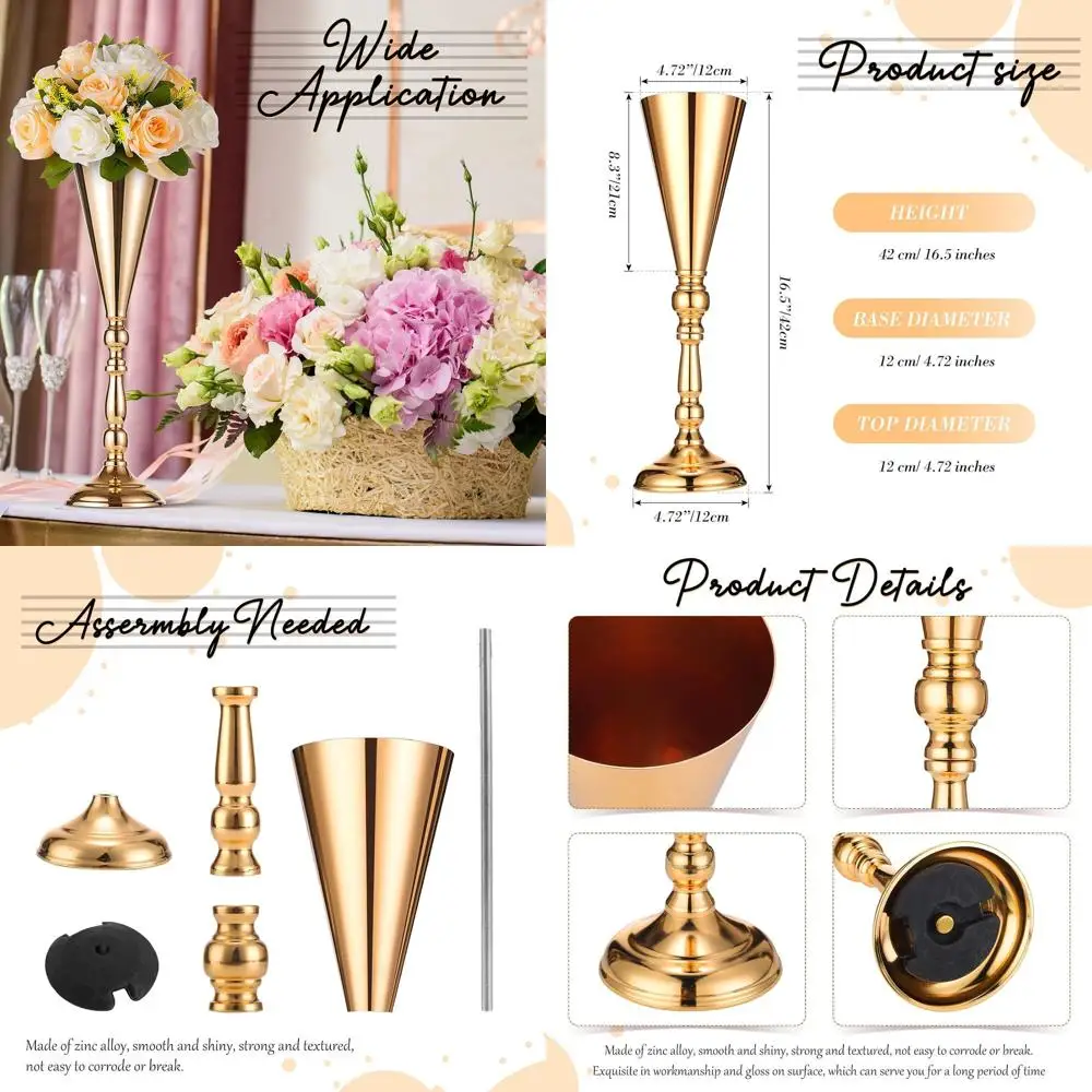 Набор ваз для трубы с золотыми цветами для свадебных и праздничных столов, центральные элементы, высокие декоративные композиции из 6 предметов для цветочных дисплеев
Набор ваз для трубы с золотыми цветами для свадебных и праздничных столов, центральные элементы, высокие декоративные композиции из 6 предметов для цветочных дисплеев