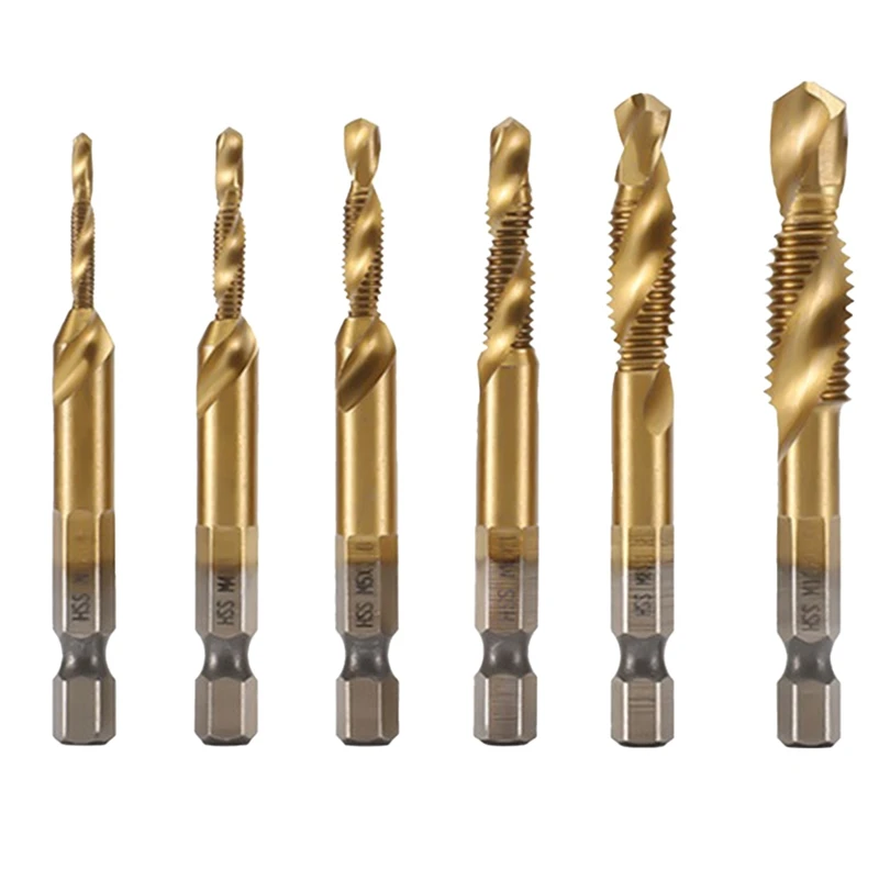 6Pc Drilling Tapping Chamfering Integrated Drill Bit Set Deburring Drill Composite Tap Deburring Drill Bit
6Pc Drilling Tapping Chamfering Integrated Drill Bit Set Deburring Drill Composite Tap Deburring Drill Bit