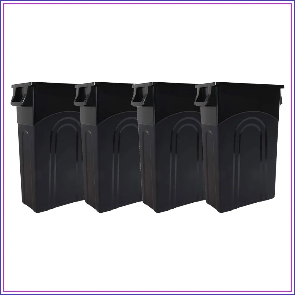 23 Gallon Slim Trash Can, Space Saving, Easy Bag Removal, Indoor/Outdoor, 4-Pack, Black
23 Gallon Slim Trash Can, Space Saving, Easy Bag Removal, Indoor/Outdoor, 4-Pack, Black