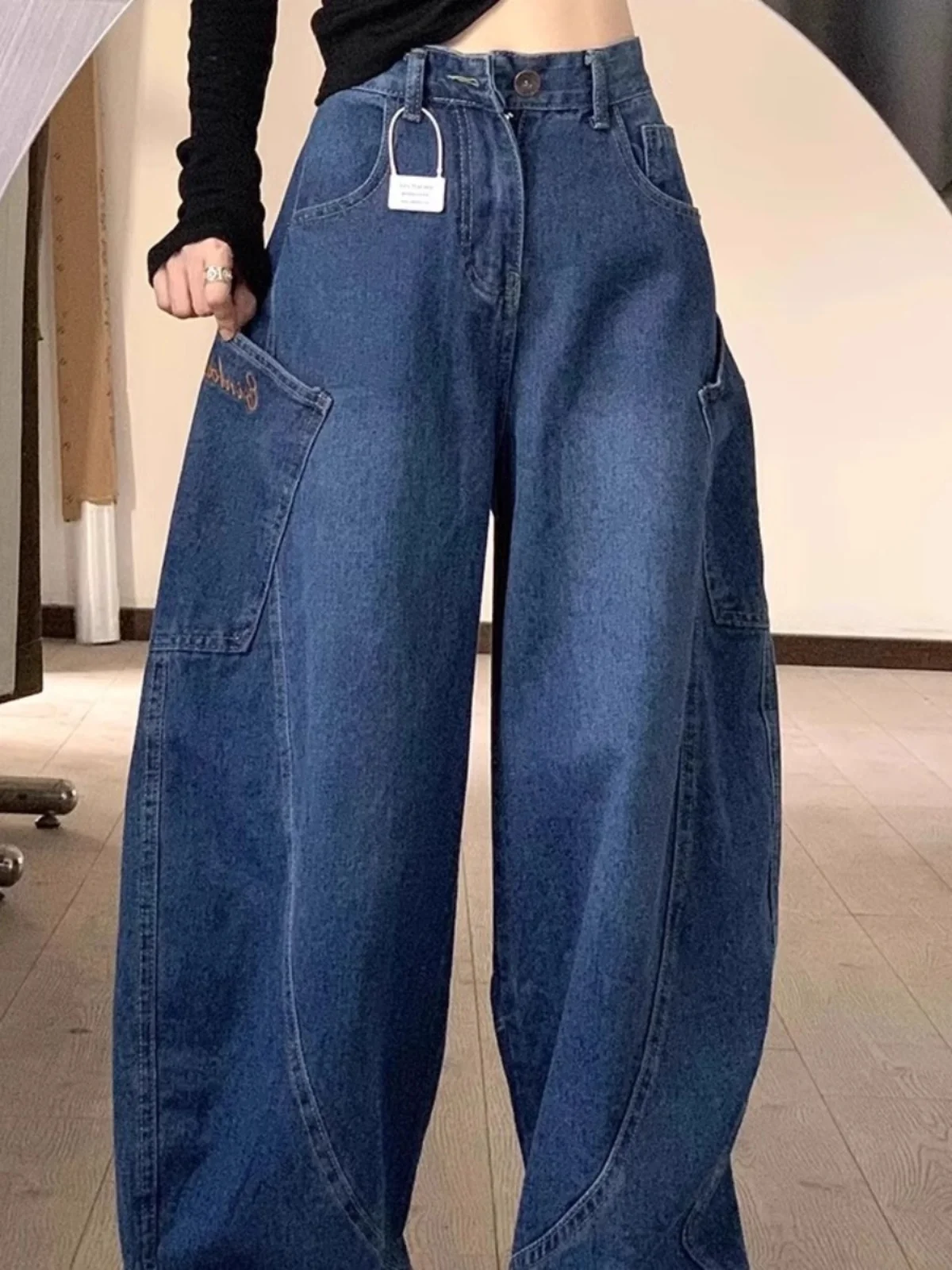 High Waist Wide Leg American Style Knife Jeans Women's Loose Fit Straight Leg Pants Spring Autumn plus Size
High Waist Wide Leg American Style Knife Jeans Women's Loose Fit Straight Leg Pants Spring Autumn plus Size