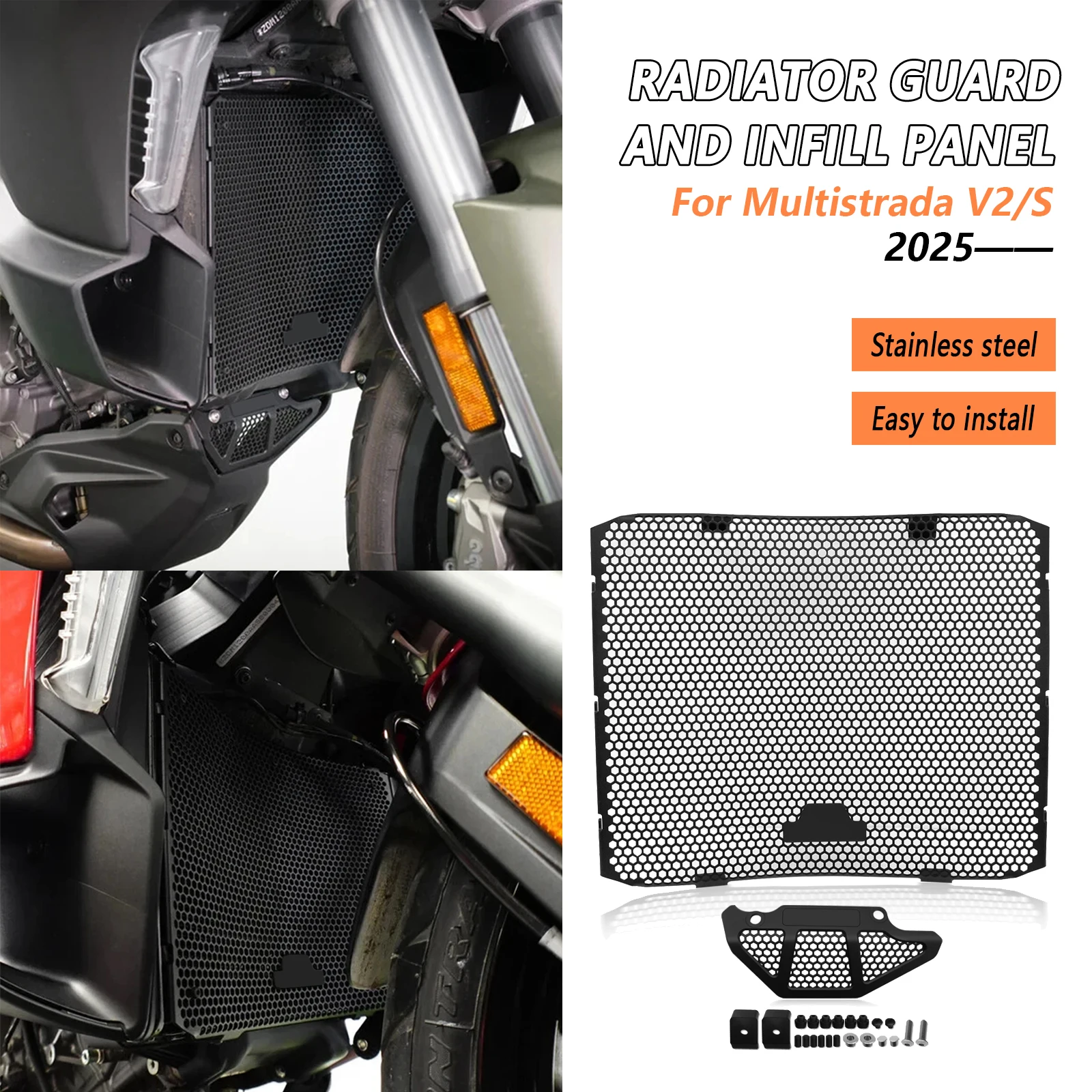 For Ducati Multistrada V2S V2 2025 2026 Motorcycle Accessories Radiator Guard Grille Cover Protector Cooler Protection