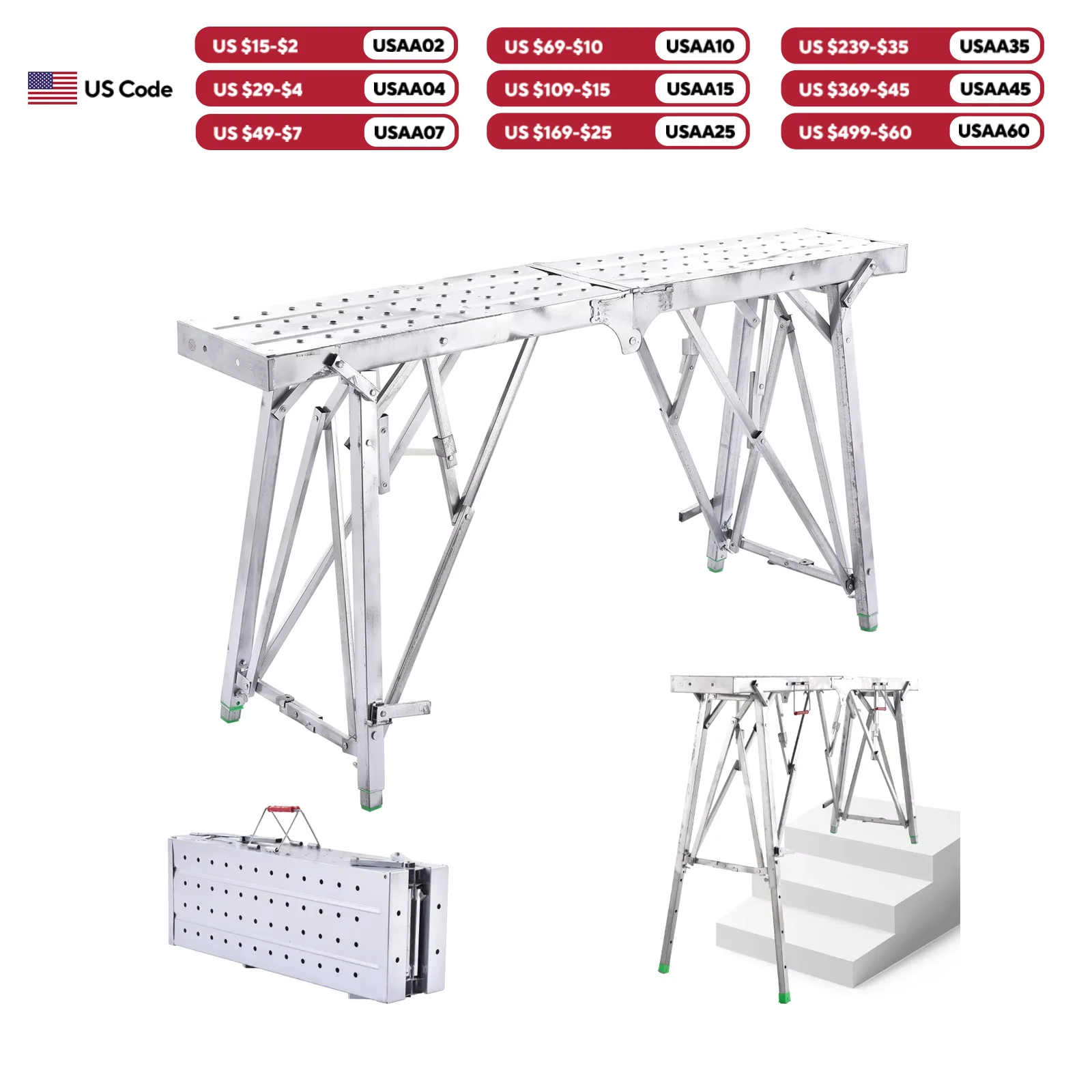 Scaffolding Ladder Portable Steel Work Platform Height Adjustable Antislip Step Ladder Multi Drywall Painting Stool for High Wal
Scaffolding Ladder Portable Steel Work Platform Height Adjustable Antislip Step Ladder Multi Drywall Painting Stool for High Wal