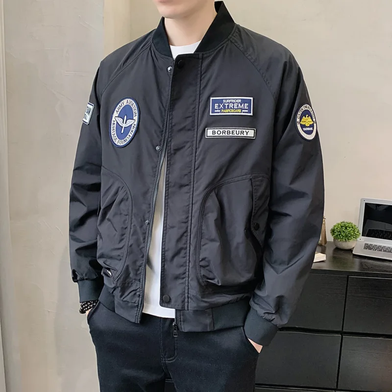 Men's jacket Spring and Autumn style pilot jacket baseball jacket functional style ins trendy top short embroidered zipper jacke
Men's jacket Spring and Autumn style pilot jacket baseball jacket functional style ins trendy top short embroidered zipper jacke