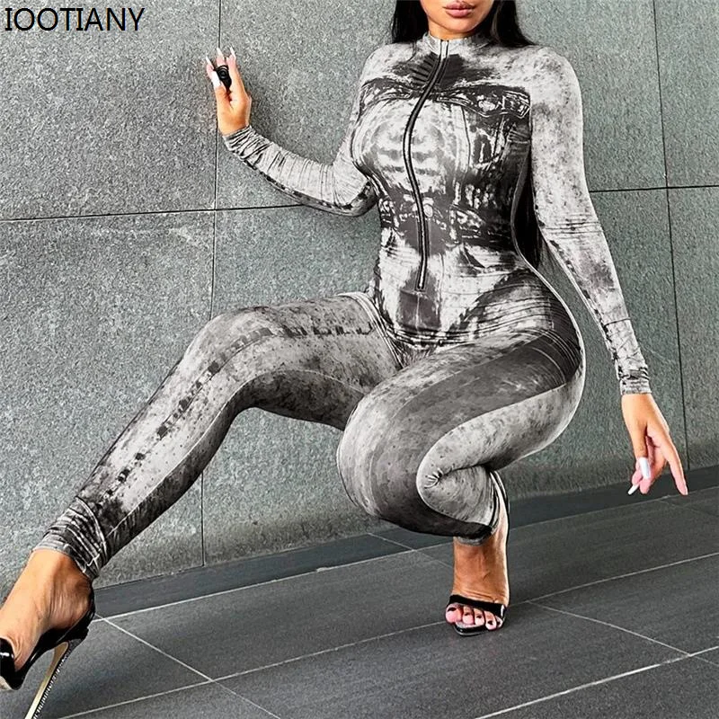 2024 Long Sleeve Digital Print Slim High Waist Sports Jumpsuit Ankle Street Milk Silk Bodysuit Vintage Front Zip Slim Jumpsuits
2024 Long Sleeve Digital Print Slim High Waist Sports Jumpsuit Ankle Street Milk Silk Bodysuit Vintage Front Zip Slim Jumpsuits