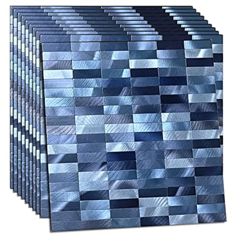 Kitchen peel and stick backsplash tiles, aluminum mosaic stickers, rectangle blue mix, self-adhesive, 11.33x11.92 per sheet, pa
Kitchen peel and stick backsplash tiles, aluminum mosaic stickers, rectangle blue mix, self-adhesive, 11.33x11.92 per sheet, pa