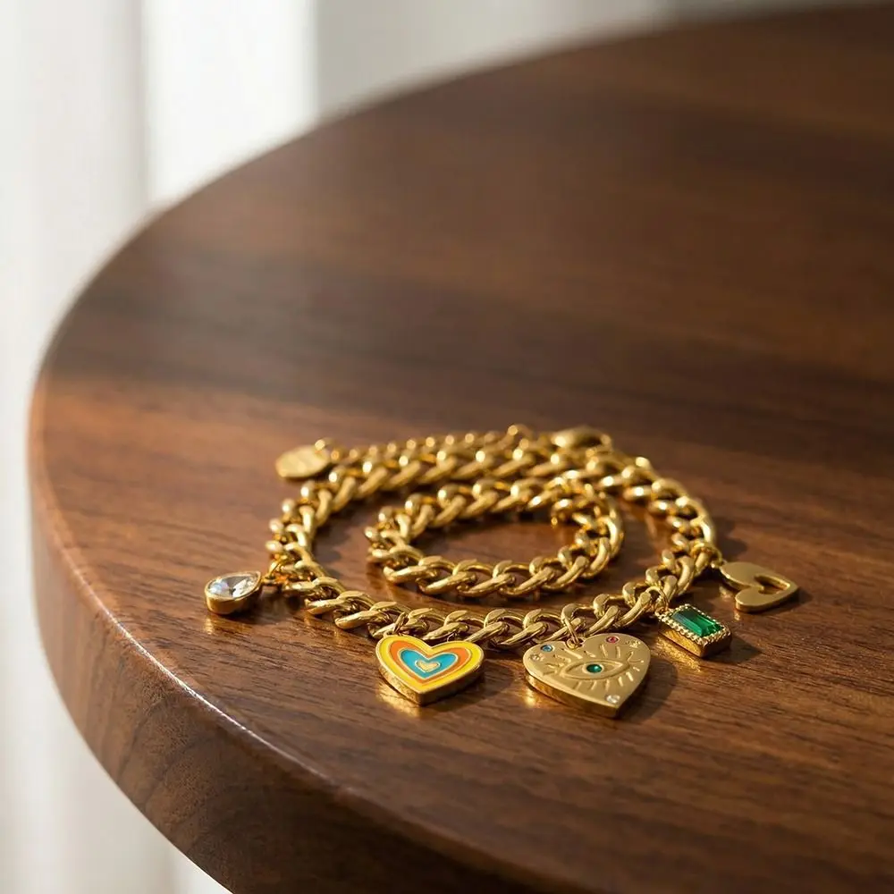 New Fashion Stainless Steel Pendant Necklace Golden Trendy Neck Chain 18 K Gold Plated Heart Shape Charm Chain Tropical Style
New Fashion Stainless Steel Pendant Necklace Golden Trendy Neck Chain 18 K Gold Plated Heart Shape Charm Chain Tropical Style