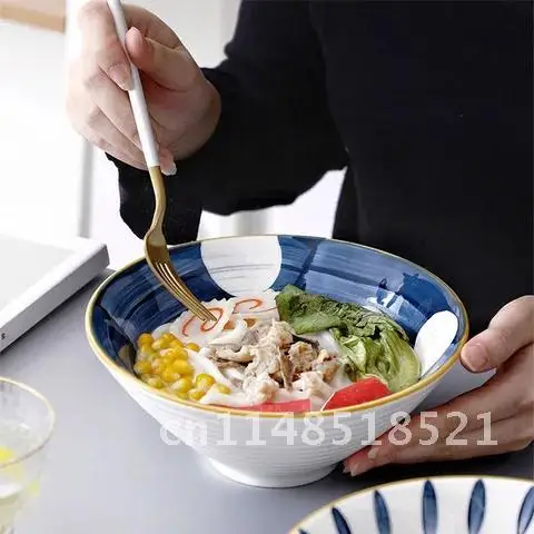 Ceramic Japanese kitchen Tableware 8 inches ramen bowl household Soup mixing rice cereal bowl set cute fruit salad Bowls
Ceramic Japanese kitchen Tableware 8 inches ramen bowl household Soup mixing rice cereal bowl set cute fruit salad Bowls