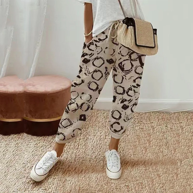 Fashion Print Floral Women Pant Vintage Elastic Waist Tie Up Cotton Linen Trouser Elegant Office Pocket Straight Pencil Pants
Fashion Print Floral Women Pant Vintage Elastic Waist Tie Up Cotton Linen Trouser Elegant Office Pocket Straight Pencil Pants