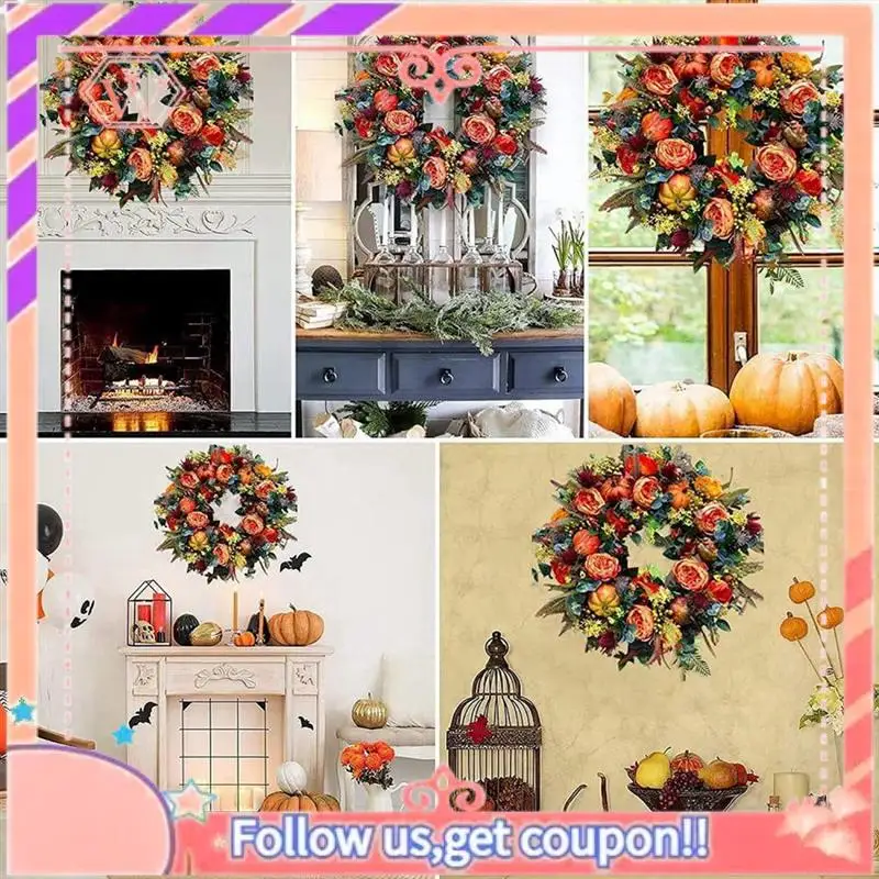 19.7-Inch Autumn Wreath Fall Wreaths For Front Door Outside,With Pumpkin Berries Suitable For Halloween Thanksgiving Durable
19.7-Inch Autumn Wreath Fall Wreaths For Front Door Outside,With Pumpkin Berries Suitable For Halloween Thanksgiving Durable