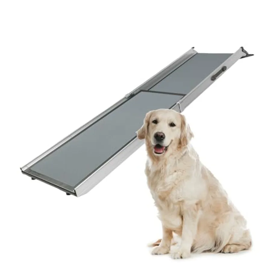 Portable pet ramp for cars, trucks SUVs; aluminum alloy; black; telescoping adjustable sizing for easy storage and universal fi
Portable pet ramp for cars, trucks SUVs; aluminum alloy; black; telescoping adjustable sizing for easy storage and universal fi